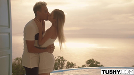 Petite blonde whore has sensual entertainment