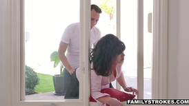 Stepmom Amber Chase getting spit roasted hard