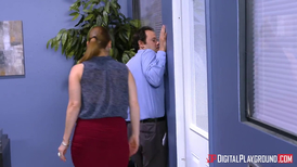 Curvy boss Natasha Nice fucks her hung underling