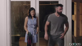 Asisan babe gets cum all over ther tits after fucking