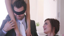 Girlfriend Gia Paige surprises her BF with threesome