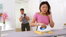 Tiny Eastern girl is fucked by the stepbrother