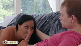 MILF with black hair allowed stepson to score her