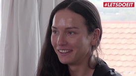 Black phallus stretches pink anus of Russian gal